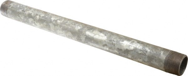 B&K Mueller - Schedule 40, 1-1/4 x 18" Galvanized Pipe Nipple - Threaded Steel - Exact Tooling