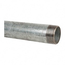 B&K Mueller - Schedule 40, 2 x 18" Galvanized Pipe Nipple - Threaded Steel - Exact Tooling
