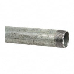 B&K Mueller - Schedule 40, 1-1/2 x 48" Galvanized Pipe Nipple - Threaded Steel - Exact Tooling