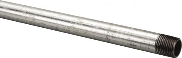 B&K Mueller - Schedule 40, 1/2 x 72" Galvanized Pipe Nipple - Threaded Steel - Exact Tooling