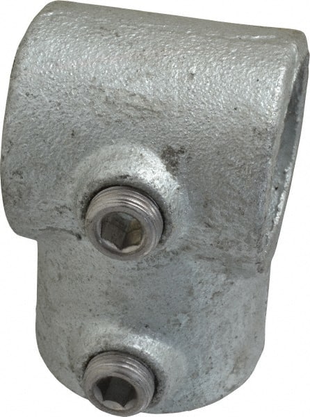 PRO-SAFE - 1-1/4" Pipe, Single Socket Tee, Malleable Iron Tee Pipe Rail Fitting - Galvanized Finish - Exact Tooling