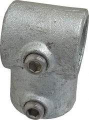 PRO-SAFE - 1-1/4" Pipe, Single Socket Tee, Malleable Iron Tee Pipe Rail Fitting - Galvanized Finish - Exact Tooling