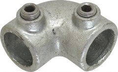 PRO-SAFE - 3/4" Pipe, 90° Elbow, Malleable Iron Elbow Pipe Rail Fitting - Galvanized Finish - Exact Tooling