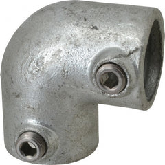 PRO-SAFE - 1-1/4" Pipe, 90° Elbow, Malleable Iron Elbow Pipe Rail Fitting - Galvanized Finish - Exact Tooling