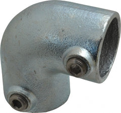 PRO-SAFE - 1-1/2" Pipe, 90° Elbow, Malleable Iron Elbow Pipe Rail Fitting - Galvanized Finish - Exact Tooling