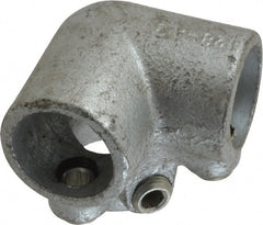PRO-SAFE - 3/4" Pipe, 90° Side Outlet Elbow, Malleable Iron Elbow Pipe Rail Fitting - Galvanized Finish - Exact Tooling