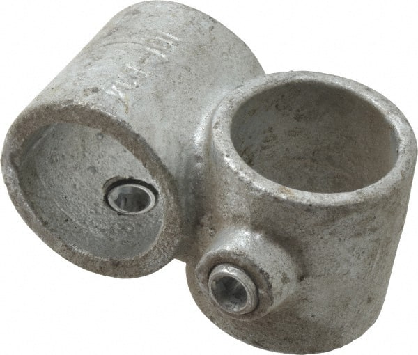 PRO-SAFE - 1" Pipe, Crossover, Malleable Iron Cross Pipe Rail Fitting - Galvanized Finish - Exact Tooling