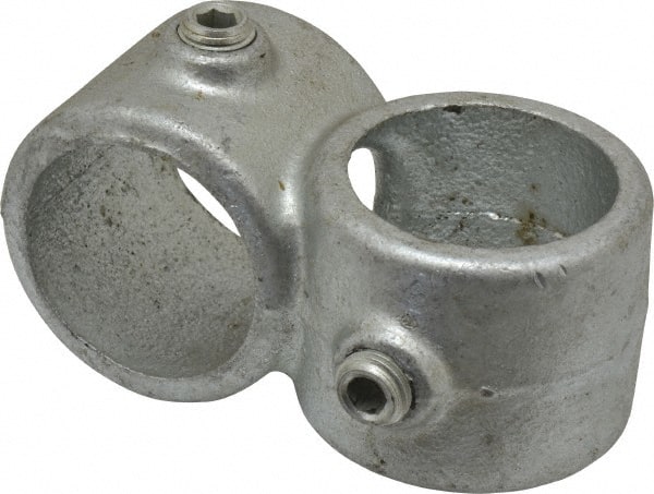 PRO-SAFE - 1-1/4" Pipe, Crossover, Malleable Iron Cross Pipe Rail Fitting - Galvanized Finish - Exact Tooling