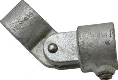 PRO-SAFE - 1" Pipe, Malleable Iron Swivel Socket Pipe Rail Fitting - Galvanized Finish - Exact Tooling