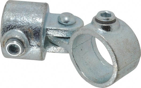 PRO-SAFE - 1-1/4" Pipe, Malleable Iron Swivel Socket Pipe Rail Fitting - Galvanized Finish - Exact Tooling