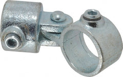 PRO-SAFE - 1-1/4" Pipe, Malleable Iron Swivel Socket Pipe Rail Fitting - Galvanized Finish - Exact Tooling