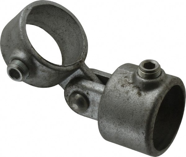 PRO-SAFE - 1-1/2" Pipe, Malleable Iron Swivel Socket Pipe Rail Fitting - Galvanized Finish - Exact Tooling