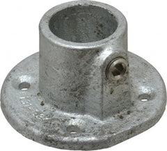 PRO-SAFE - 1" Pipe, Medium Flange, Malleable Iron Flange Pipe Rail Fitting - Galvanized Finish - Exact Tooling