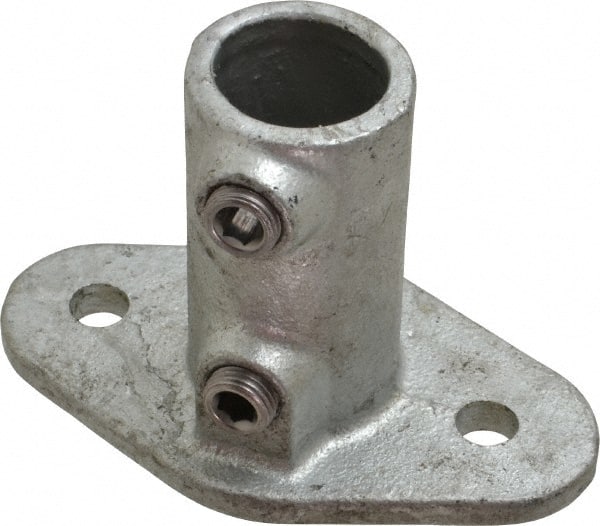 PRO-SAFE - 3/4" Pipe, Railing Flange, Malleable Iron Flange Pipe Rail Fitting - Galvanized Finish - Exact Tooling