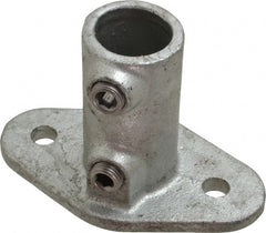 PRO-SAFE - 3/4" Pipe, Railing Flange, Malleable Iron Flange Pipe Rail Fitting - Galvanized Finish - Exact Tooling