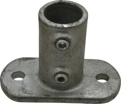 PRO-SAFE - 1" Pipe, Railing Flange, Malleable Iron Flange Pipe Rail Fitting - Galvanized Finish - Exact Tooling