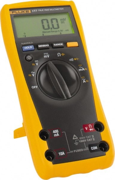 Fluke - 177 ESFP, CAT IV, CAT III, 1,000 VAC/VDC, Digital True RMS Auto Ranging Manual Ranging Multimeter - 50 mOhm, Measures Voltage, Capacitance, Current, Frequency, Resistance - Exact Tooling