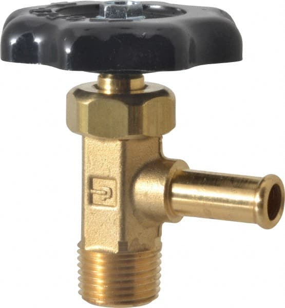 Parker - Hose I.D. x MNPTF End Connection Brass Truck Valve - 2.35" OAL, 3/8" Pipe - Exact Tooling