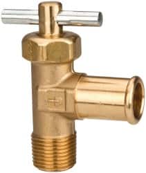 Parker - Hose I.D. x MNPTF with Pin Handle End Connection Brass Truck Valve - 2.47" OAL, 5/8 x 3/8" Pipe - Exact Tooling