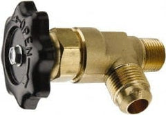 Parker - Flare x MNPTF End Connection Brass Truck Valve - 3.28" OAL, 1/2" Pipe - Exact Tooling