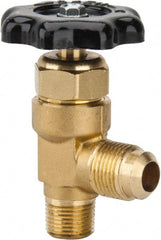 Parker - Flare x MNPTF End Connection Brass Truck Valve - 3.07" OAL, 1/2 x 3/8" Pipe - Exact Tooling