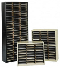 Safco - 32-1/4" Wide x 25-3/4" High x 13-1/2" Deep Steel Document Organizer - 24 Compartments, Black, 9-3/4" Wide x 2-1/2" High x 12-1/2" Deep Compartment - Exact Tooling