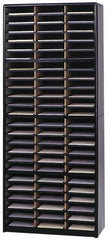 Safco - 32-1/4" Wide x 75" High x 13-1/2" Deep Steel Document Organizer - 72 Compartments, Black, 9-3/4" Wide x 2-1/2" High x 12-1/2" Deep Compartment - Exact Tooling