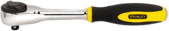 Stanley - 3/8" Drive Pear Head Ratchet - Chrome Finish, 9" OAL, 60 Gear Teeth, Rotator Head - Exact Tooling