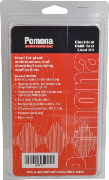 Pomona - Electrical Test Equipment Leads Set - Use with AmProbes Multimeters, Fluke Multimeters, H.P. Multimeters, Tektronix Multimeters, Wavetek Digital Multimeters - Exact Tooling