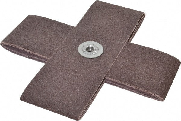 Made in USA - 80 Grit, Medium Grade, Aluminum Oxide Cross Pad - 6" Long x 2" Wide x 2" Thick, Cloth Backed, X Backing Weight, 10 Ply, 7,500 Max RPM - Exact Tooling