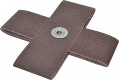 Made in USA - 80 Grit, Medium Grade, Aluminum Oxide Cross Pad - 6" Long x 2" Wide x 2" Thick, Cloth Backed, X Backing Weight, 10 Ply, 7,500 Max RPM - Exact Tooling
