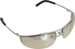 3M - Indoor/Outdoor Mirror Lenses, Framed Safety Glasses - Anti-Fog, Scratch Resistant, Silver Metal Frame, Adjustable Temples, Size Universal, Wrap Around - Exact Tooling