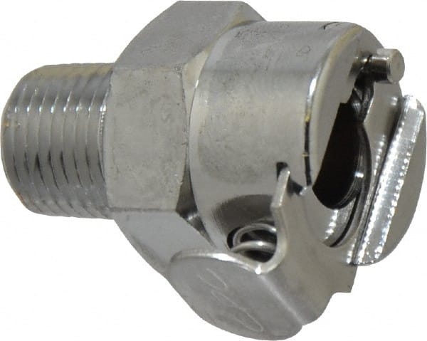CPC Colder Products - 1/8 NPT Brass, Quick Disconnect, Coupling Body - 250 Max psi, -40 to 180°F, 1.87" OAL x 0.63" Overall Height, Chrome Plated - Exact Tooling
