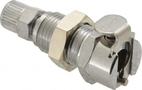CPC Colder Products - PTF Brass, Quick Disconnect, Panel Mount Coupling Body - 250 Max psi, -40 to 180°F, 1.87" OAL x 0.63" Overall Height, Chrome Plated - Exact Tooling