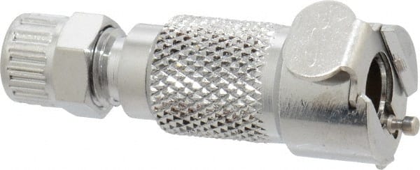 CPC Colder Products - 1/4" Outside Diam, Chrome Plated Brass Push-to-Connect Female Connector - 250 Max psi, Buna Nitrile O-Ring - Exact Tooling