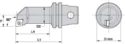Kennametal - Right Hand Cut, 25mm Min Bore Diam, Size KM32 Steel Modular Boring Cutting Unit Head - 2.3622" Max Bore Depth, Through Coolant, Compatible with CP.. - Exact Tooling