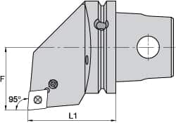 Kennametal - Right Hand Cut, Size KM63, CN.. Insert Compatiblity, Internal Modular Turning & Profiling Cutting Unit Head - 43mm Ctr to Cutting Edge, 60mm Head Length, Through Coolant, Series Kenlever - Exact Tooling