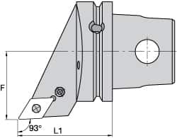 Kennametal - Right Hand Cut, Size KM63, DN.. Insert Compatiblity, External Modular Turning & Profiling Cutting Unit Head - 43mm Ctr to Cutting Edge, 60mm Head Length, Through Coolant, Series Kenlever - Exact Tooling