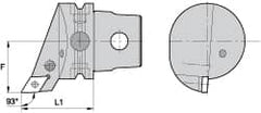 Kennametal - Right Hand Cut, Size KM63, DN.. Insert Compatiblity, External Modular Turning & Profiling Cutting Unit Head - 43mm Ctr to Cutting Edge, 60mm Head Length, Through Coolant, Series Kenlever - Exact Tooling