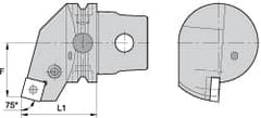 Kennametal - Left Hand Cut, Size KM63, SN.. Insert Compatiblity, External Modular Turning & Profiling Cutting Unit Head - 27mm Ctr to Cutting Edge, 60mm Head Length, Through Coolant, Series Kenlever - Exact Tooling