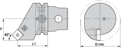 Kennametal - Right Hand Cut, Size KM63, SN.. Insert Compatiblity, Internal Modular Turning & Profiling Cutting Unit Head - 43mm Ctr to Cutting Edge, 68mm Head Length, Through Coolant, Series Kenlever - Exact Tooling
