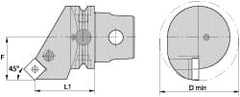 Kennametal - Right Hand Cut, Size KM63, SN.. Insert Compatiblity, Internal Modular Turning & Profiling Cutting Unit Head - 43mm Ctr to Cutting Edge, 68mm Head Length, Through Coolant, Series Kenlever - Exact Tooling