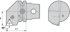 Kennametal - Right Hand Cut, Size KM63, TN.. Insert Compatiblity, External Modular Turning & Profiling Cutting Unit Head - 43mm Ctr to Cutting Edge, 60mm Head Length, Through Coolant, Series Kenlever - Exact Tooling