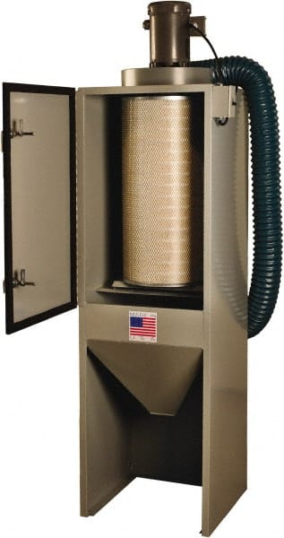 Value Collection - 1-1/2 hp, 600 CFM Sandblaster Dust Collector - 76" High x 21" Diam - Exact Tooling