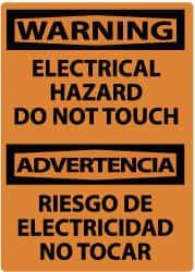 NMC - "Warning - Electrical Hazard - Do Not Touch", 14" Long x 10" Wide, Rigid Plastic Safety Sign - Rectangle, 0.05" Thick, Use for Accident Prevention - Exact Tooling