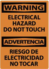 NMC - "Warning - Electrical Hazard - Do Not Touch", 14" Long x 10" Wide, Aluminum Safety Sign - Rectangle, 0.04" Thick, Use for Accident Prevention - Exact Tooling