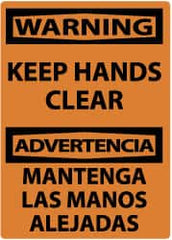 NMC - "Warning - Keep Hands Clear", 14" Long x 10" Wide, Aluminum Safety Sign - Rectangle, 0.04" Thick, Use for Accident Prevention - Exact Tooling