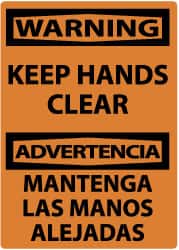 NMC - "Warning - Keep Hands Clear", 14" Long x 10" Wide, Rigid Plastic Safety Sign - Rectangle, 0.05" Thick, Use for Accident Prevention - Exact Tooling