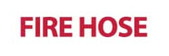 NMC - Fire Hose, Pressure Sensitive Vinyl Fire Sign - 12" Wide x 4" High, Glow-in-the-Dark - Exact Tooling