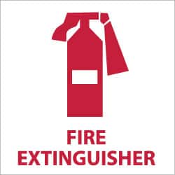 NMC - Fire Extinguisher, Plastic Fire Sign - 7" Wide x 7" High, Glow-in-the-Dark - Exact Tooling